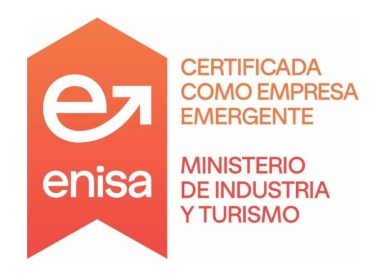 Certificada como Empresa Emergente — ENISA, Ministerio de Industria y Turismo